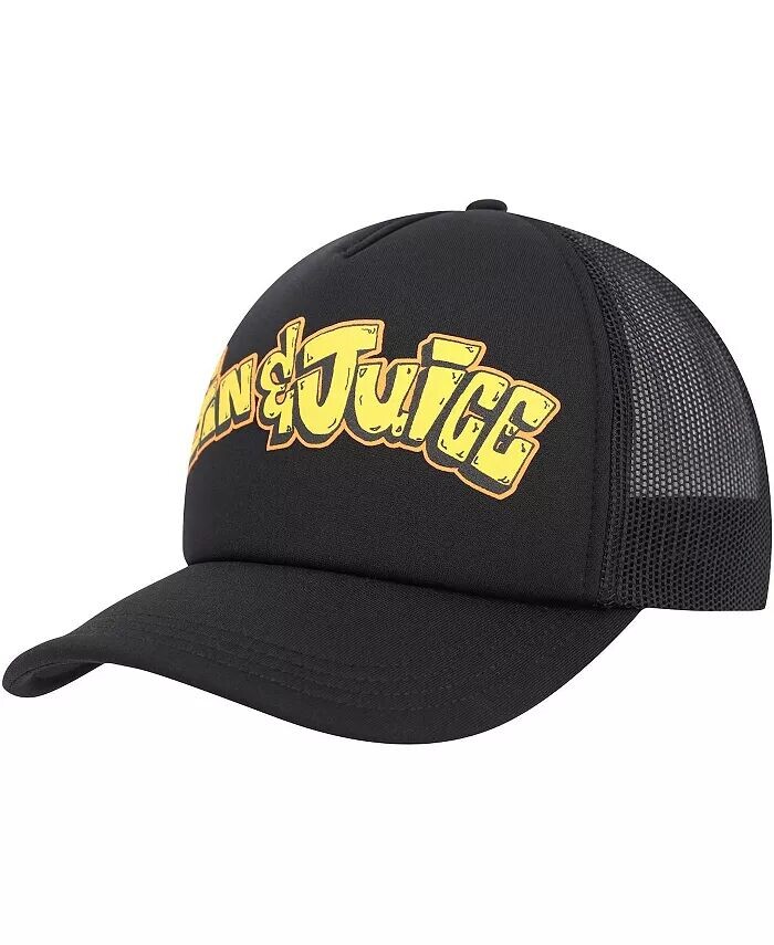 

Мужская черная Death Row Records Gin & Juice Trucker Регулируемая кепка Lids