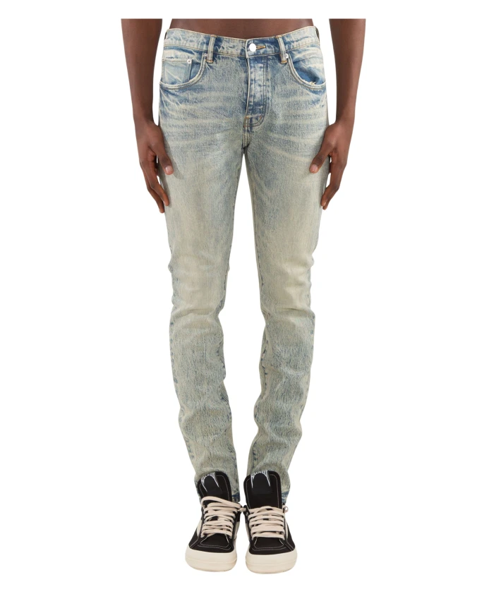 

Узкие джинсы с эффектом выгорания на солнце, светло-индиговый цвет Purple Brand, синий