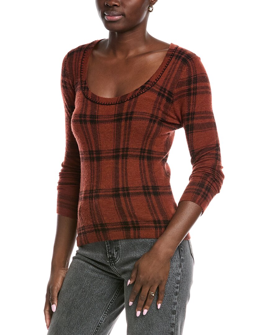 

Осенний кашемировый свитер в клетку Autumn Cashmere, оранжевый