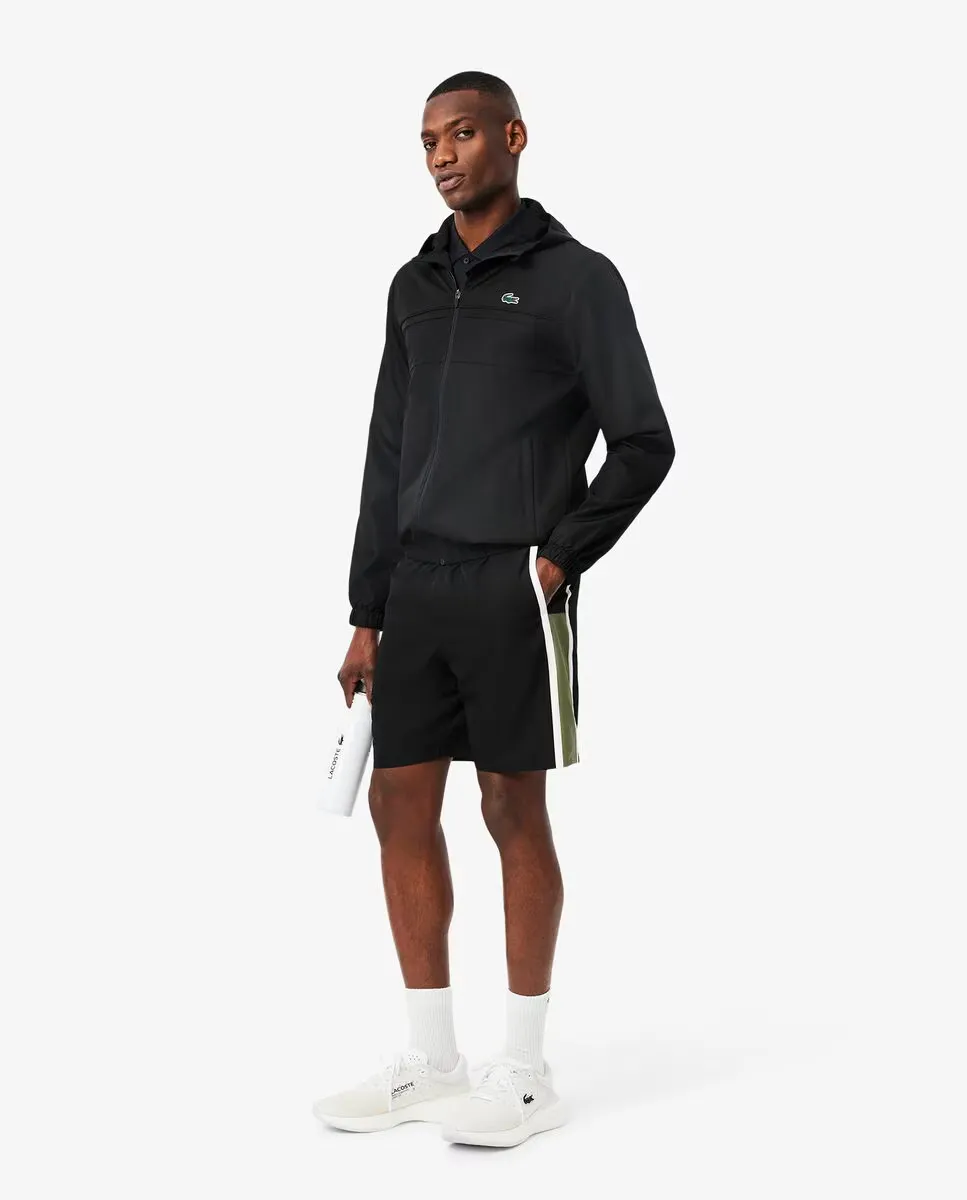 

Легкие мужские шорты с цветными вставками Lacoste, черный