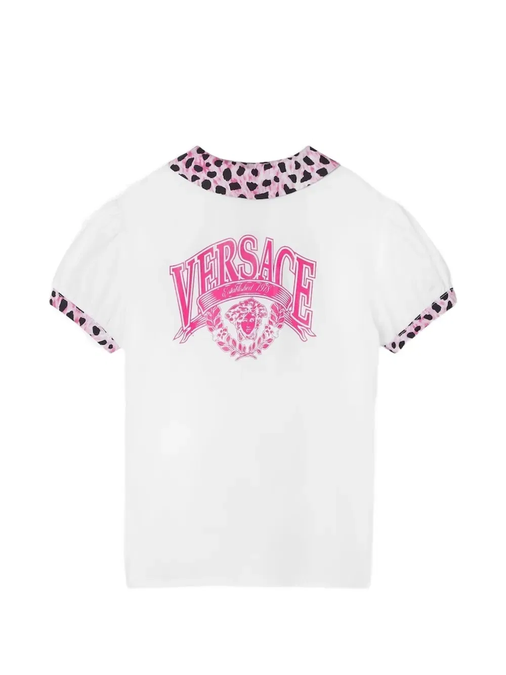 Рубашка с коротким рукавом и принтом Versace Kids, белый — фото 2