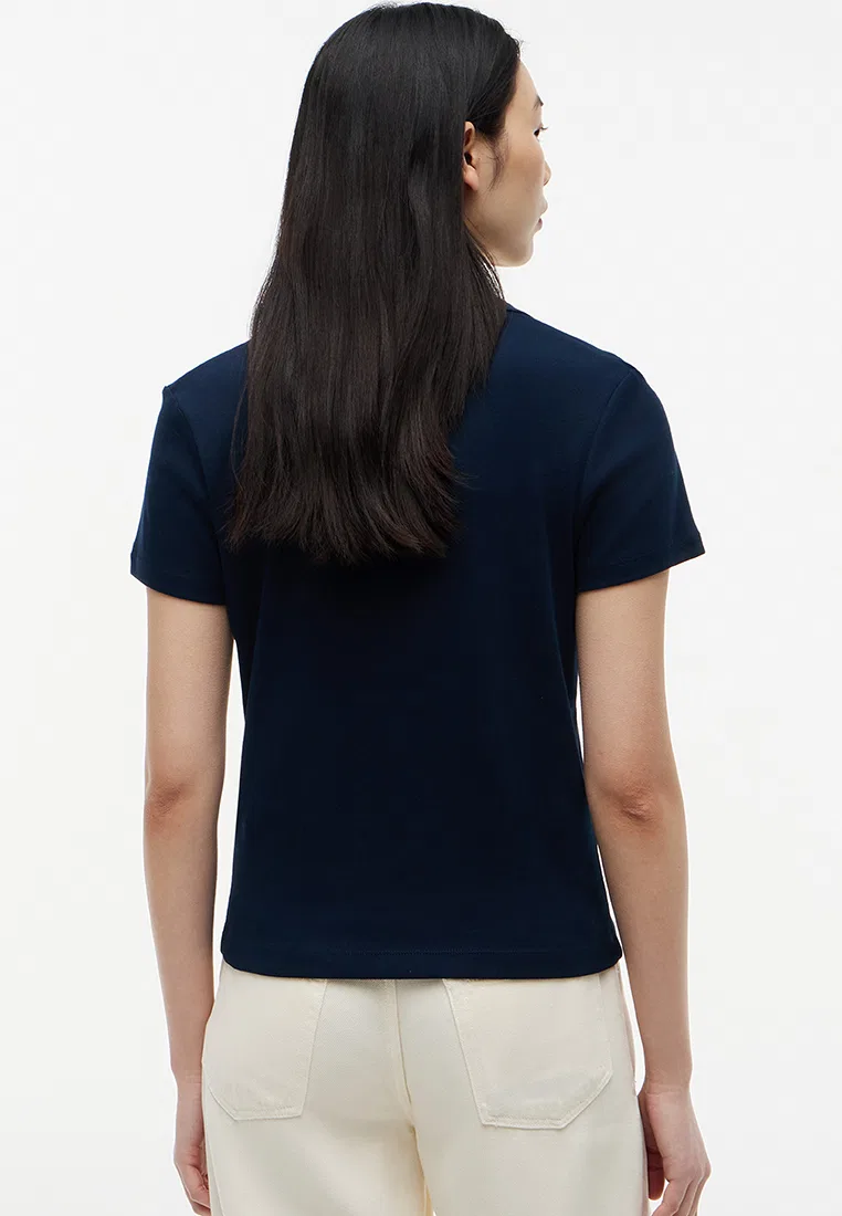 Поло женское, Slim Fit, на пуговицах, TH Mainline Tommy Hilfiger, темно-синий — фото 2