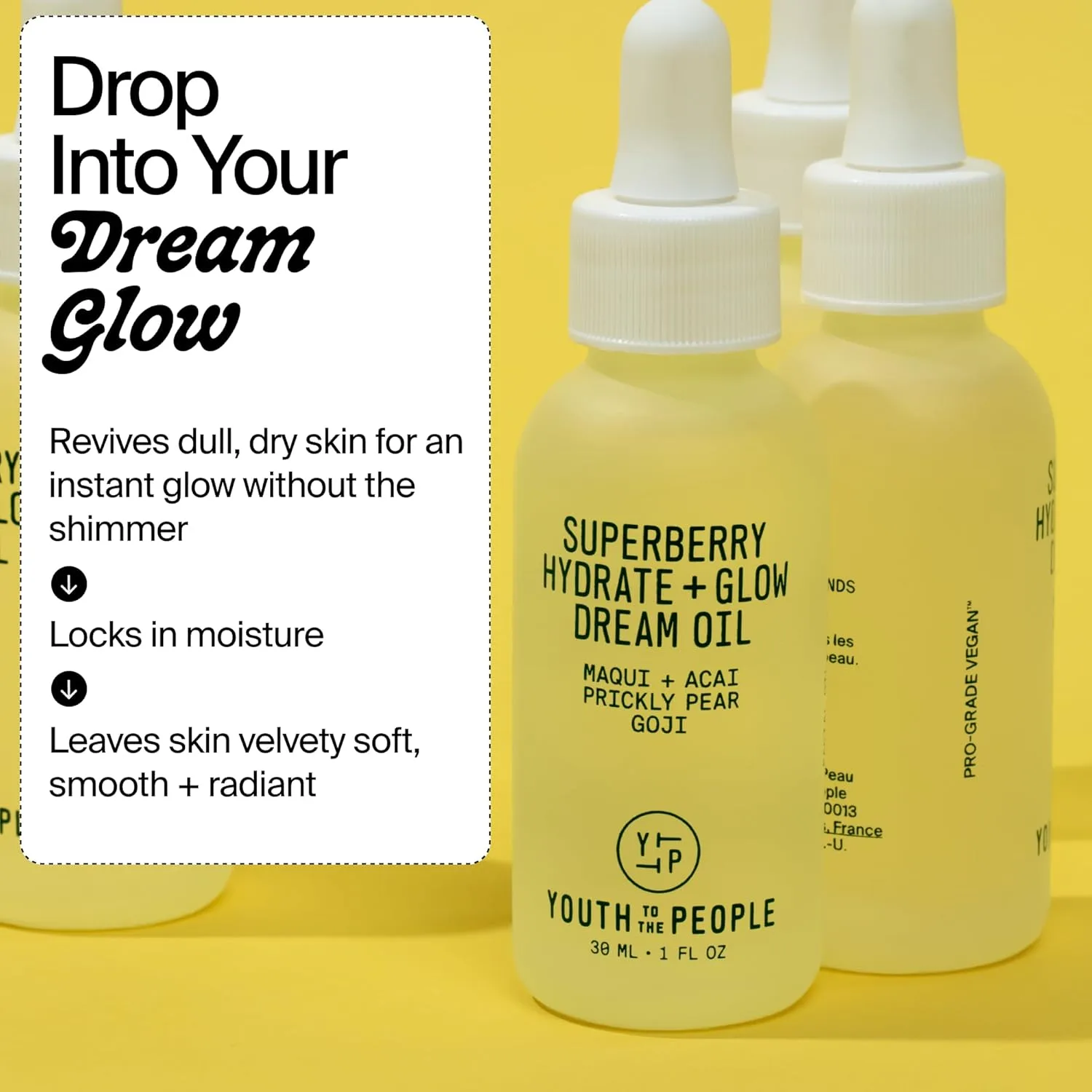 Youth To The People Hydrate + Glow Day to Night Duo, набор из 2 средств для гладкой и сияющей кожи, Superberry Dream Oil (30 мл) + Superberry Overnight Dream Mask (60 мл), для тусклой и сухой кожи — фото 4