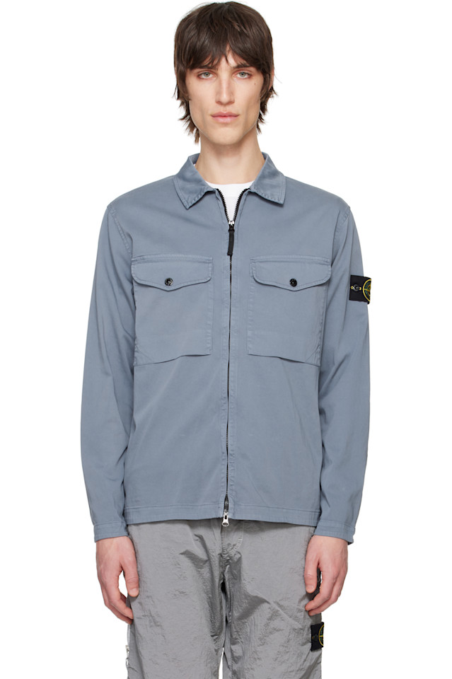 

Органик-стретч хлопковая овершертка Stone Island, синий