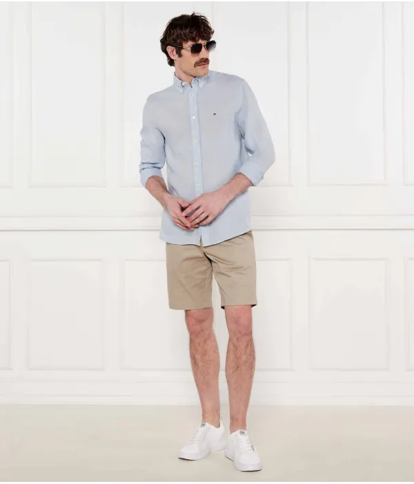 Рубашка из льна, окрашенная пигментом Regular fit Tommy Hilfiger, синий — фото 2