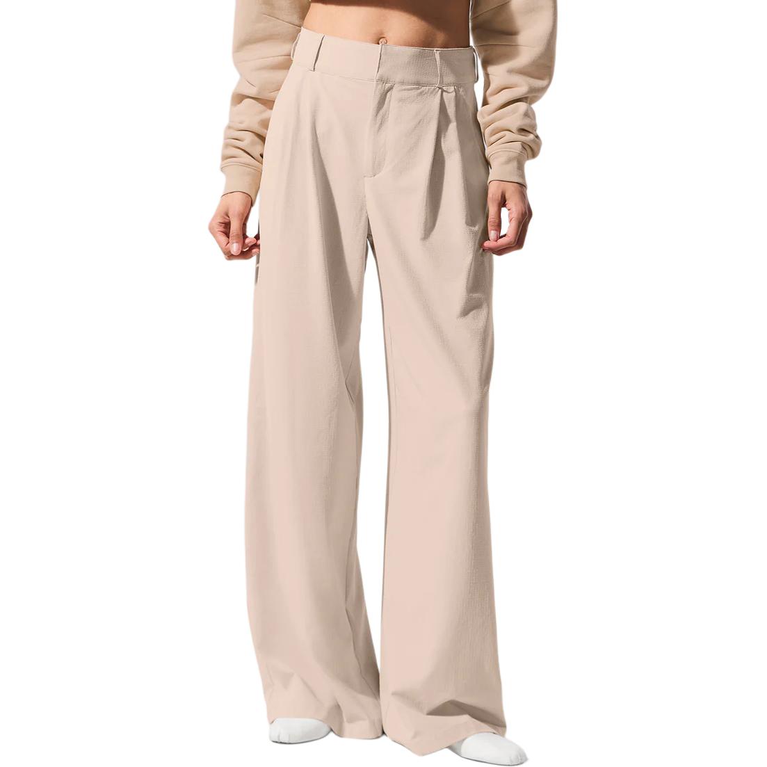 

Повседневные брюки женские умеренно широкие Alo Yoga, nut/macadamia