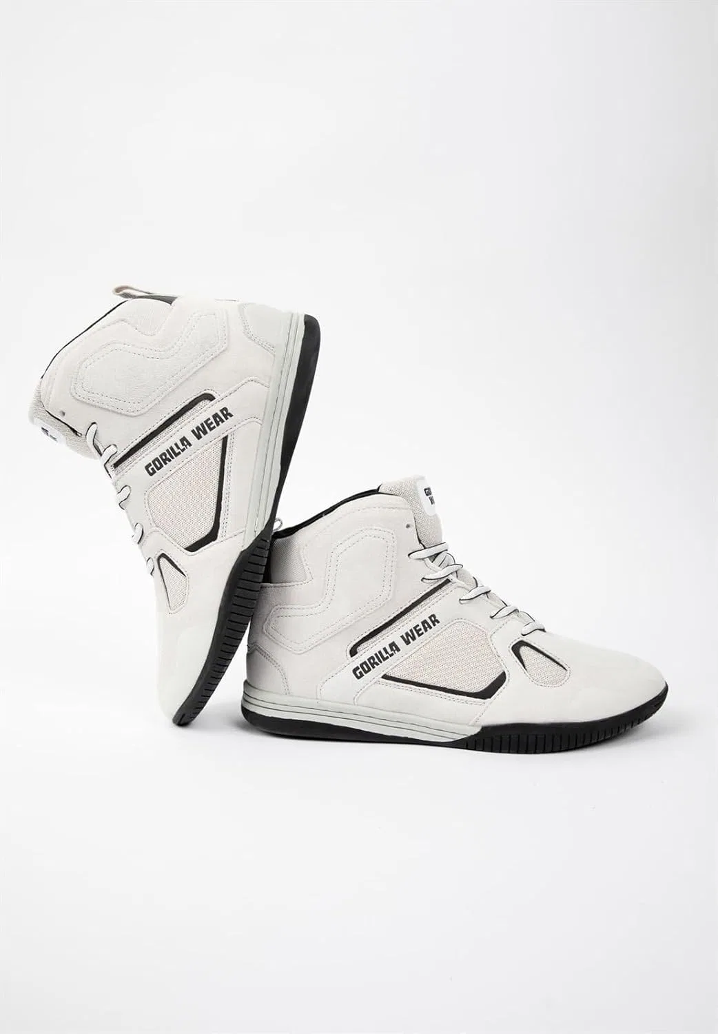 Кроссовки для бодибилдинга Gorilla Wear Troy High Tops - черно-серые - спортивные, повседневные, для тренировок, с логотипом, удобные, с очень прочной фиксацией, для мужчин — фото 4