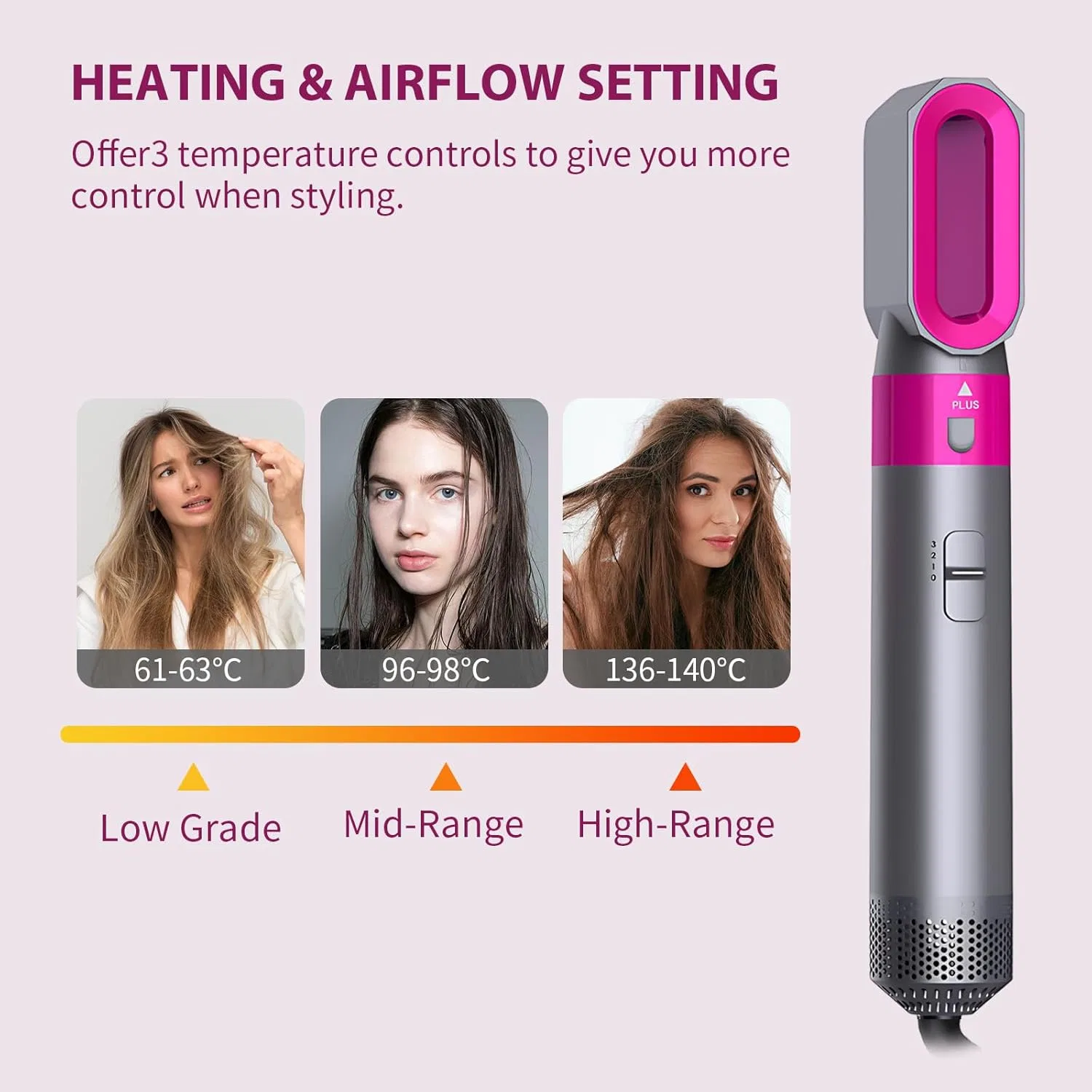 Набор для укладки волос 5-в-1 Air Styler 1000 Вт с ионизатором Smallwell — фото 3