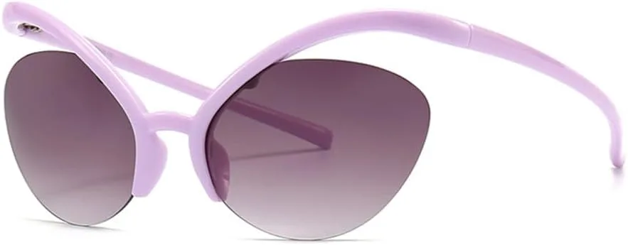 

Женские солнцезащитные очки без оправы для мужчин, оправа «кошачий глаз» конфетного цвета, солнцезащитные очки с защитой от УФ-излучения UV400 HPIRME, Purple Grey