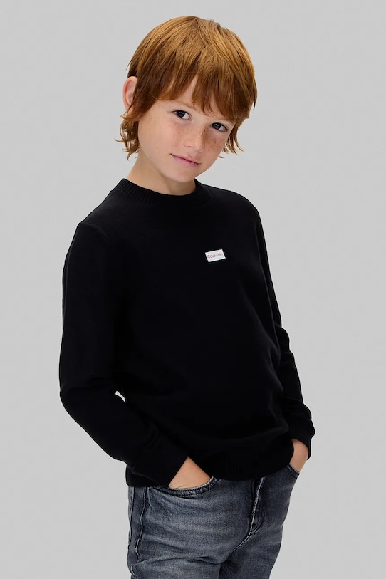 

Детская хлопковая толстовка Calvin Klein Jeans, черный