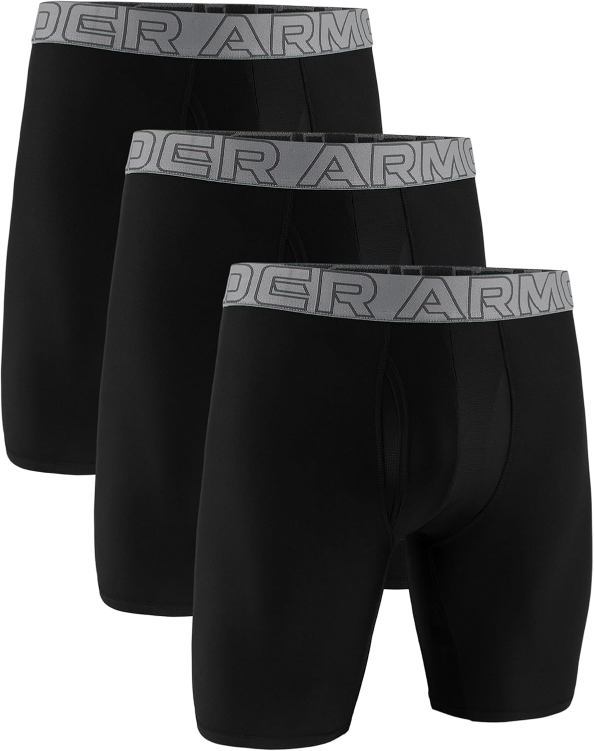 

Under Armour мужские боксеры Multi-Pack Performance Tech, длина по внутреннему шву 9", комфорт на весь день, Black/Steel W/Castlerockl