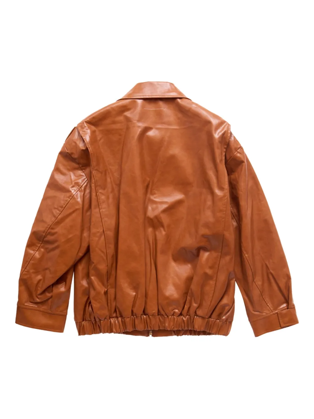 Бомбер из искусственной кожи MM6 Maison Margiela, коричневый — фото 2