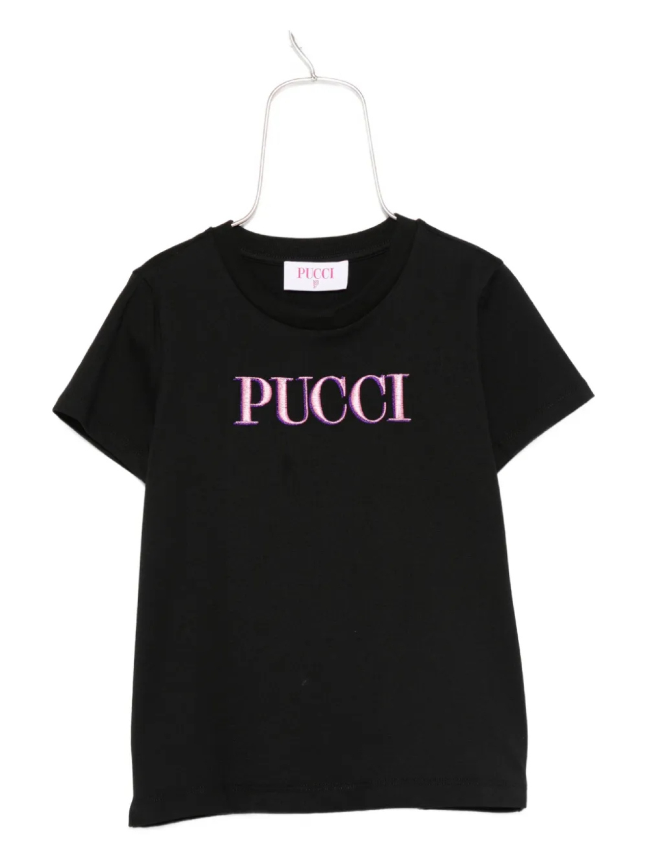 

Футболка с вышитым логотипом PUCCI Junior, черный