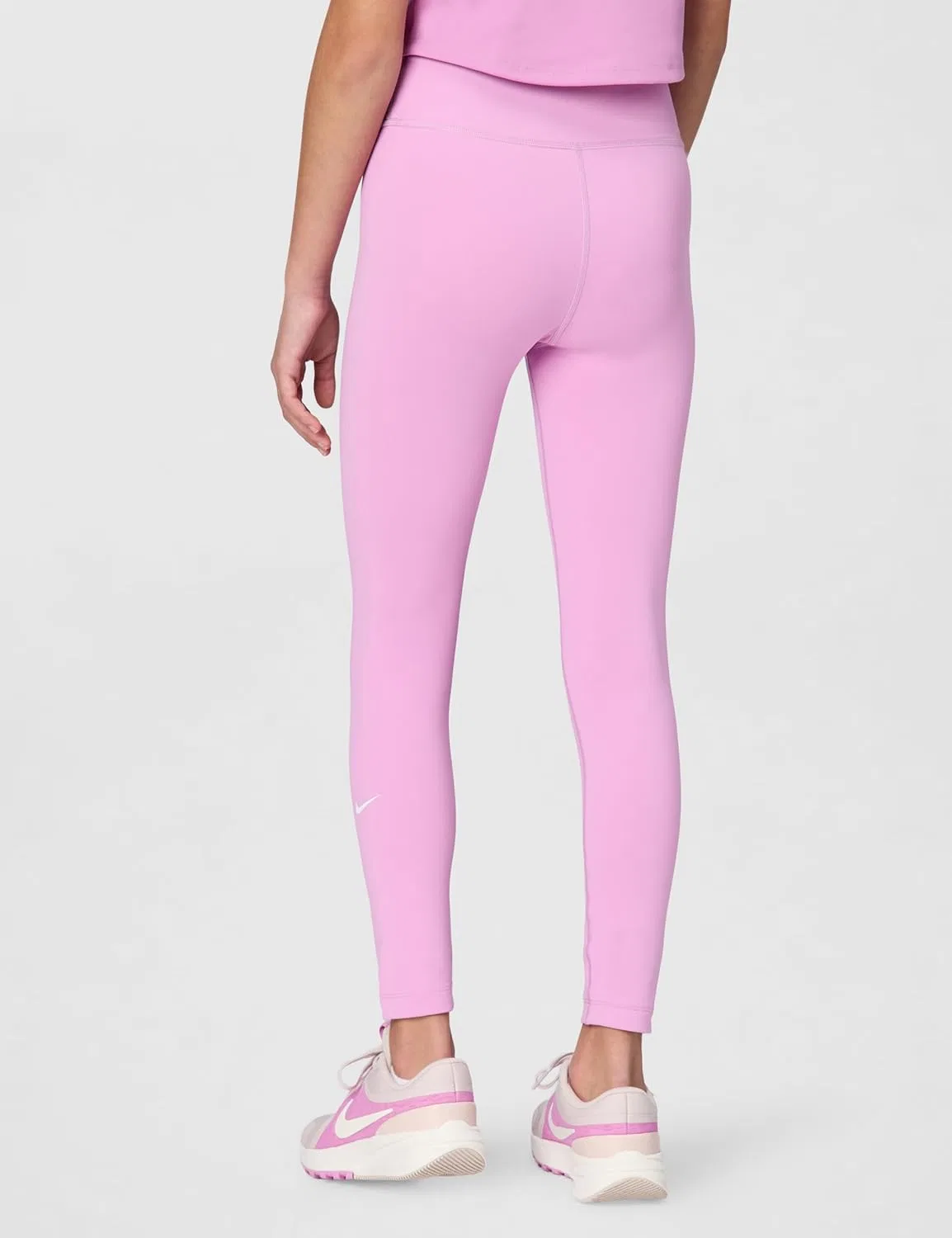 Леггинсы Nike Dri-FIT с высокой талией, Light Magenta/White — фото 3