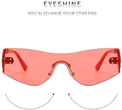 

Модные солнцезащитные очки без оправы для женщин и мужчин. Стильная оправа с яркими линзами. Универсальные очки с защитой от УФ-излучения UV400 MTZJH, C1