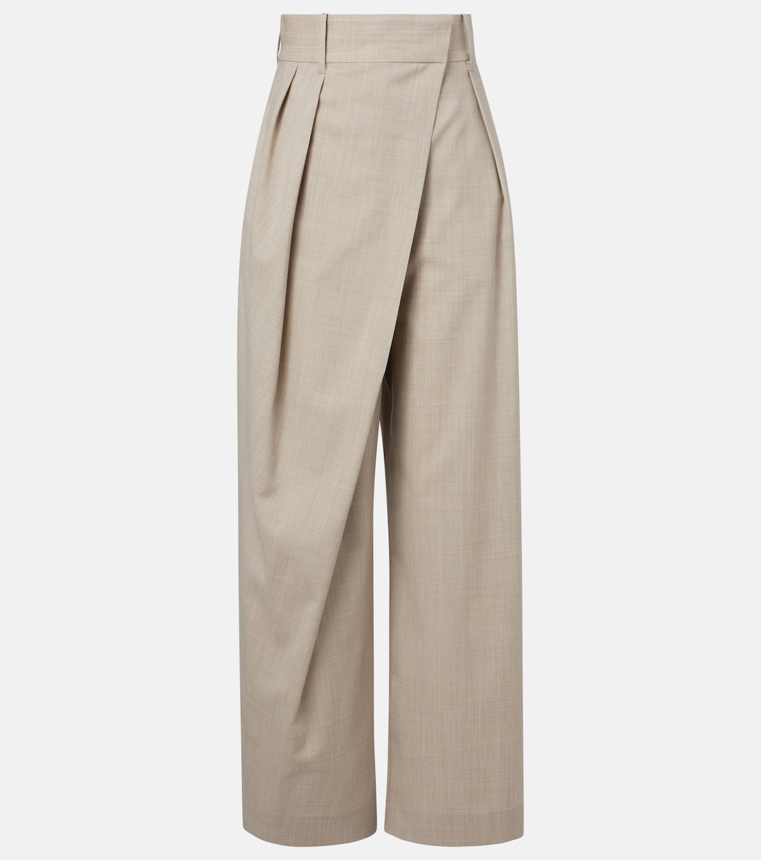

Асимметричные шерстяные брюки с широкими штанинами Loewe, Light Beige Melange