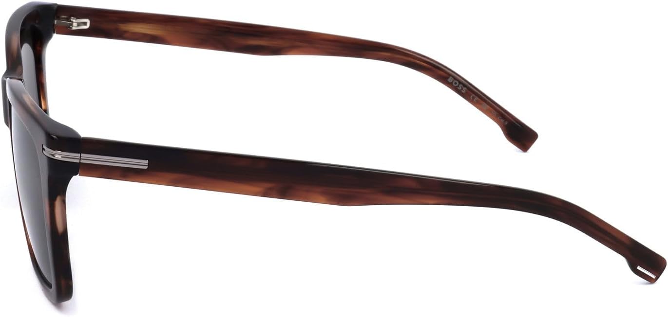 

Boss прямоугольные солнцезащитные очки B1598/S EX4IR Brown Horn 55mm Hugo Boss