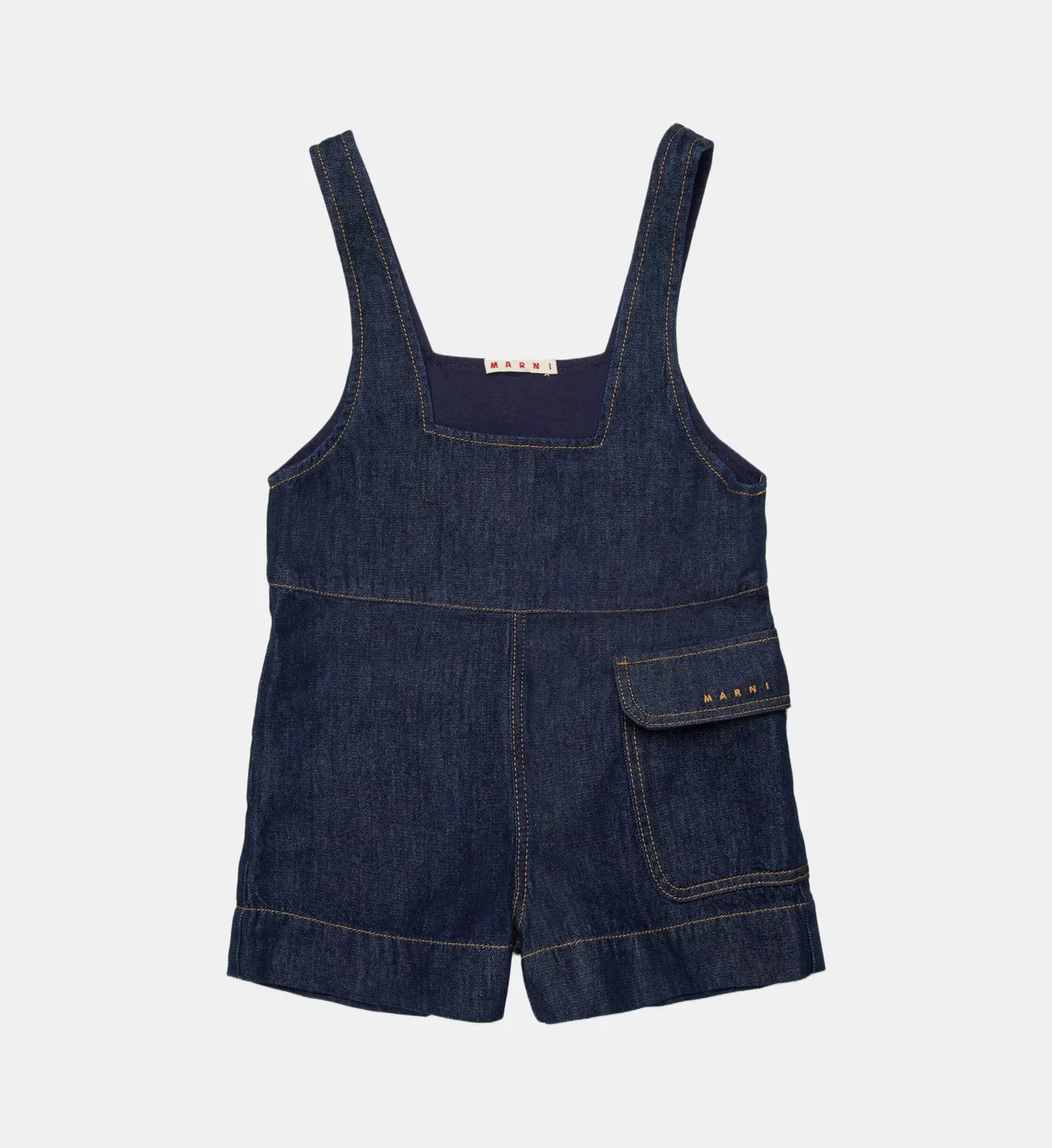 Короткий комбинезон с логотипом Marni, синий