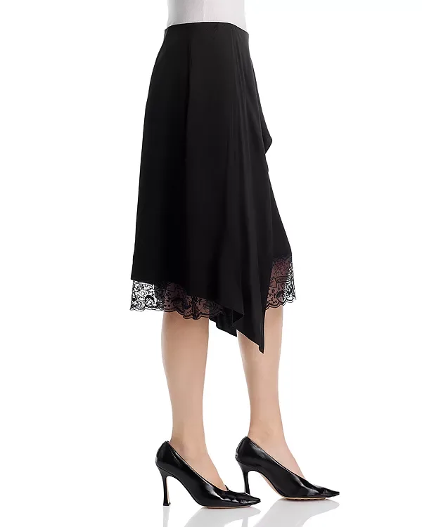 Многослойная атласная юбка Acne Studios, Black — фото 4