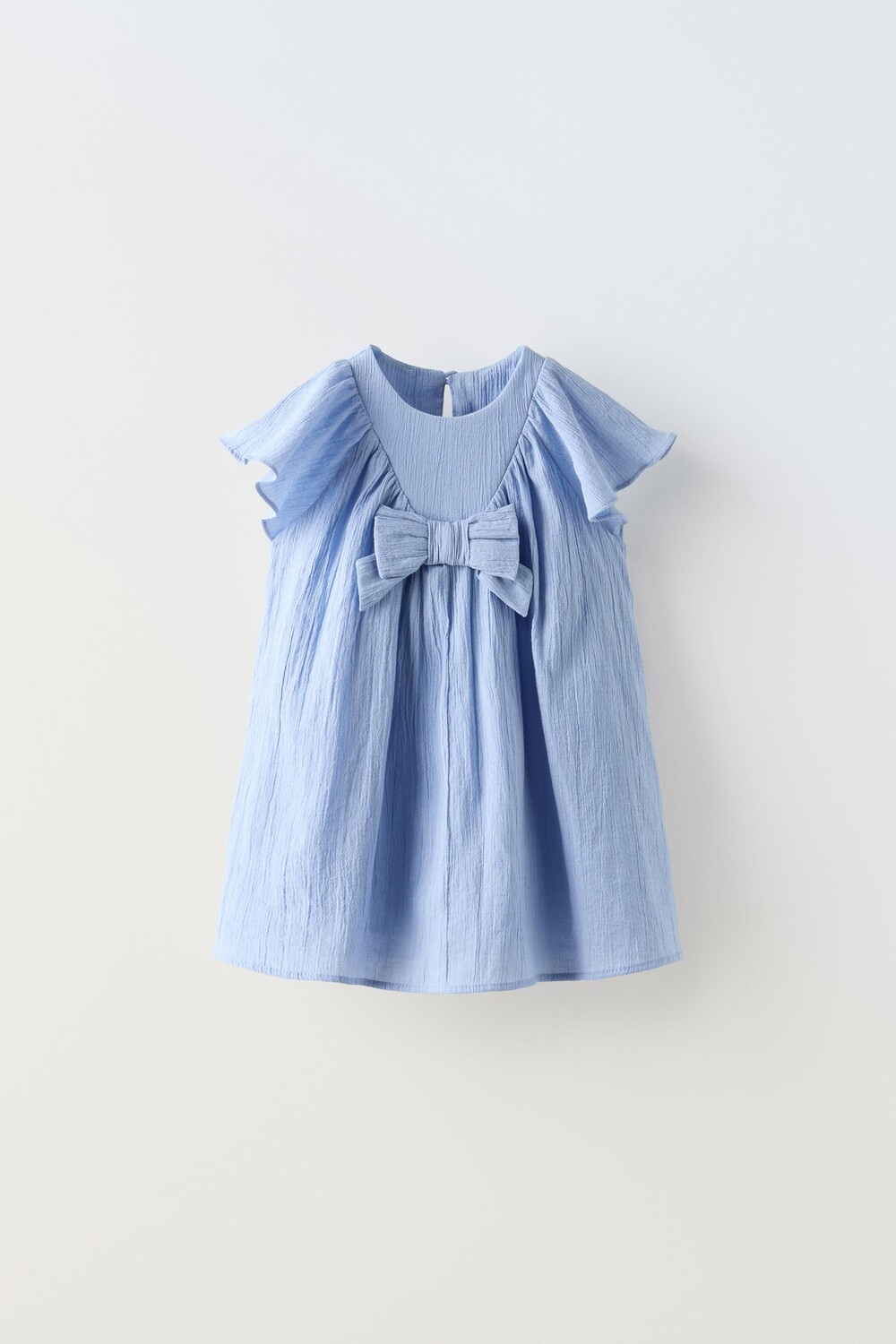 

Текстурное платье с бантом ZARA, синий