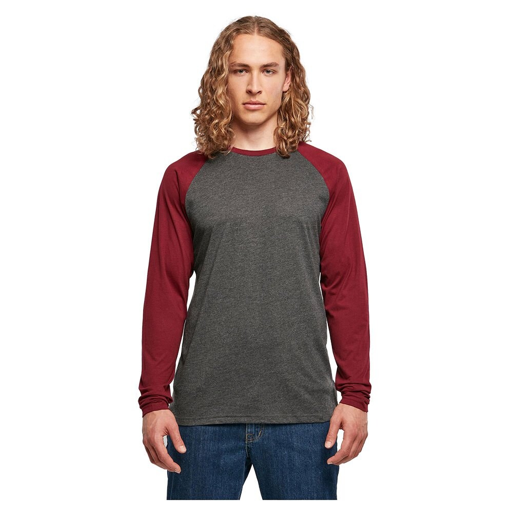 

Футболка Build Your Brand Contrast Raglan, серый