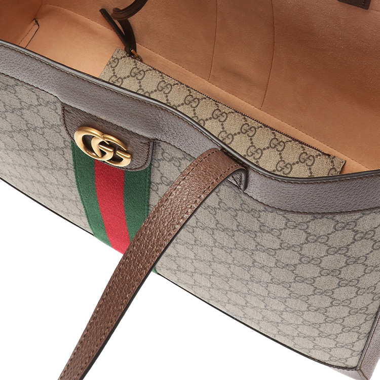Сумка-шоппер GUCCI Ophidia из канваса с отделкой из кожи — фото 4