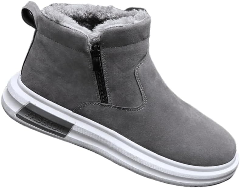 

Мужские толстые и теплые зимние сапоги FmShi с наружной молнией, цельной посадкой, термоустойчивые, противоскользящие, легкие и удобные, зимние хлопковые ботинки, серый