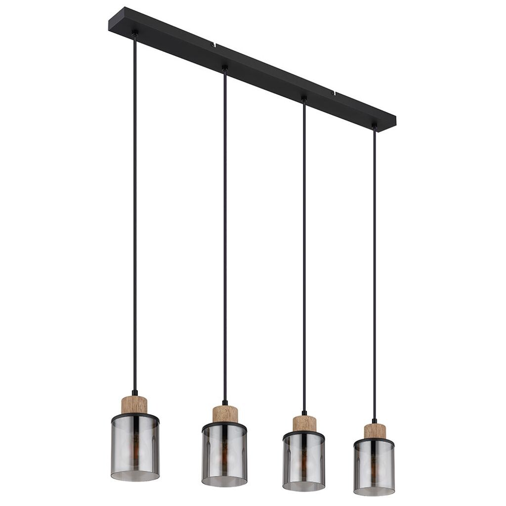 

Подвесной светильник, металл, черный матовый, дымчатое стекло, L 78 см Globo Lighting
