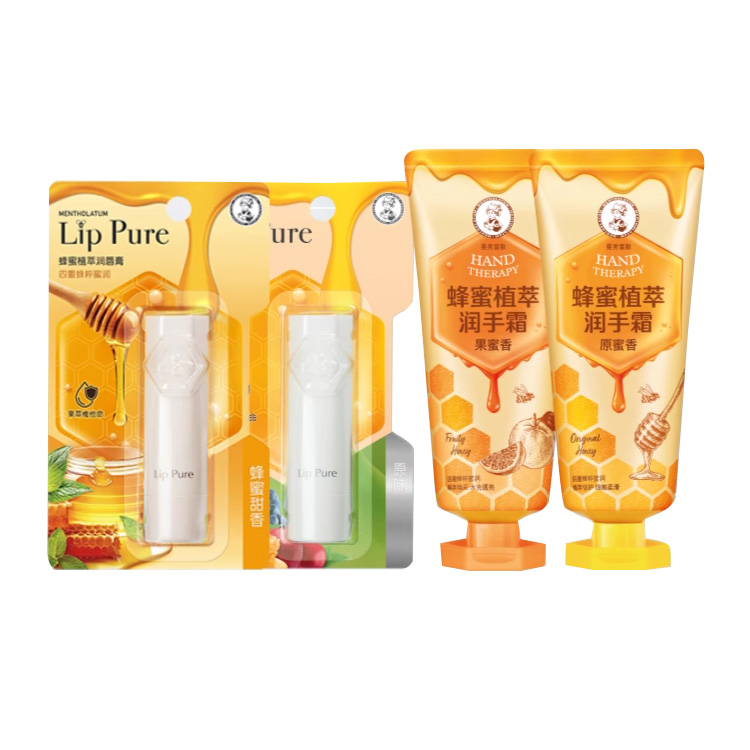 

Набор для ухода Mel Natural Plant Extract с успокаивающим и ароматическим эффектом, 50 г + 4 г Mentholatum, four-piece set a