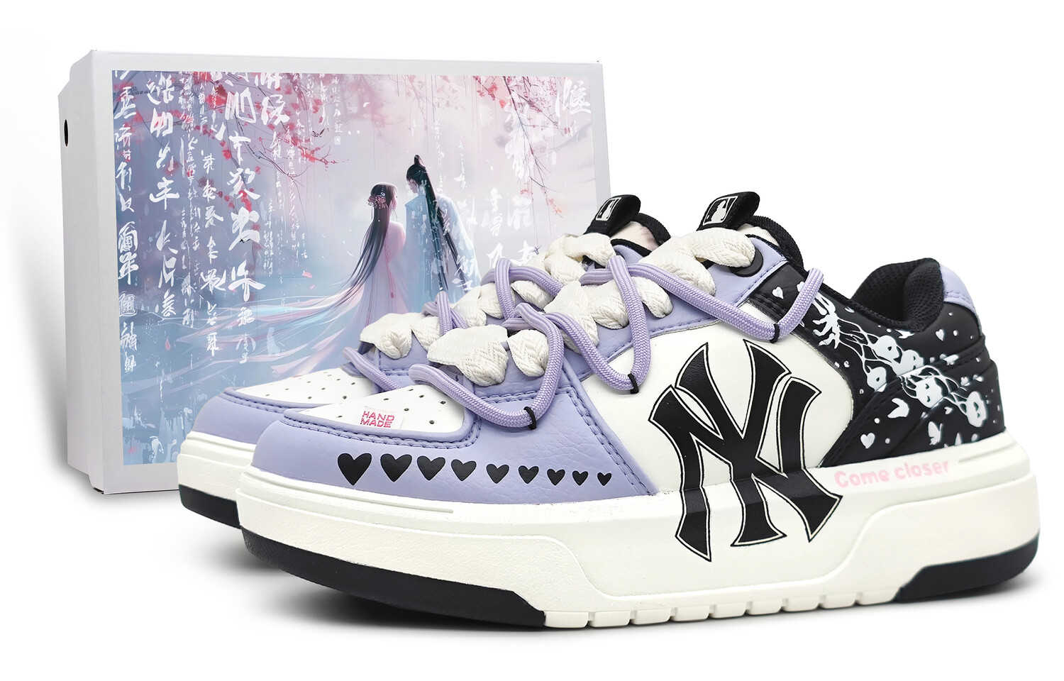 

Кроссовки MLB New York Yankees Skateboarding Shoes Unisex Low-top White/black, фиолетовый