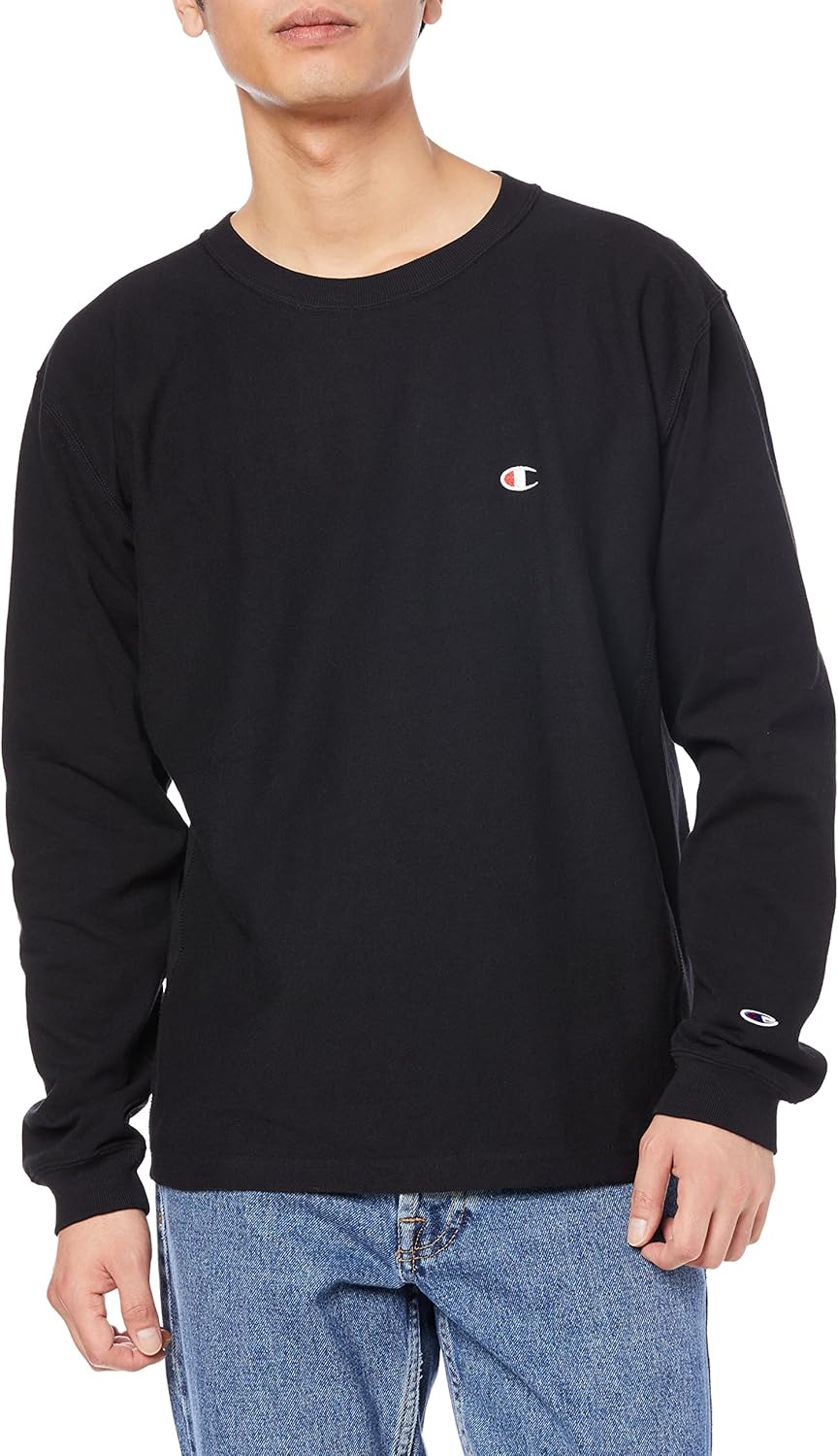 

Мужская футболка с длинным рукавом Champion C3-W403/C3-T411, круглый вырез, 100% хлопок, 257 г, логотип One Point, черный