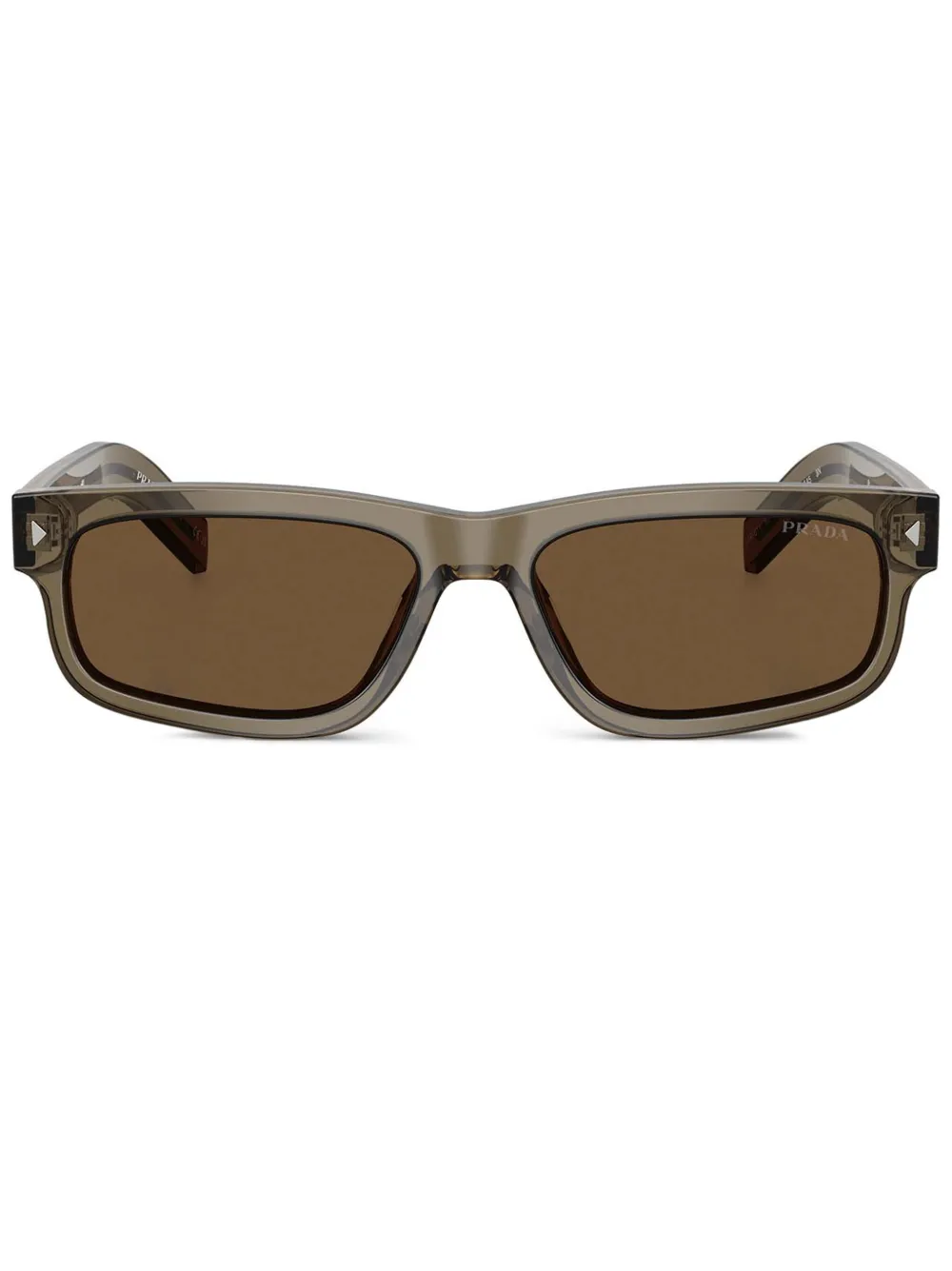 

Солнцезащитные очки в прямоугольной оправе Prada Eyewear, коричневый