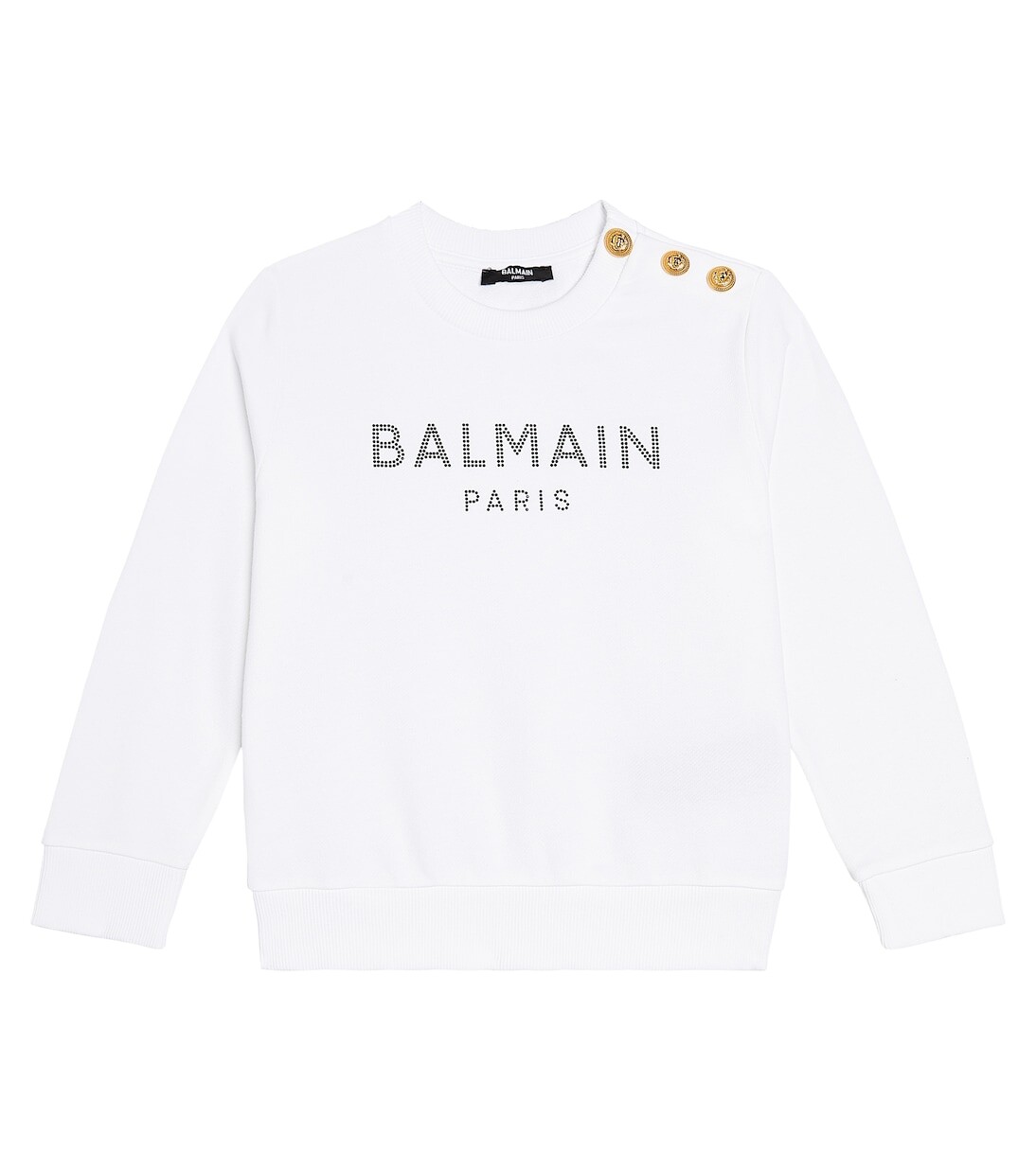 

Толстовка из хлопкового джерси с логотипом Balmain Kids, белый