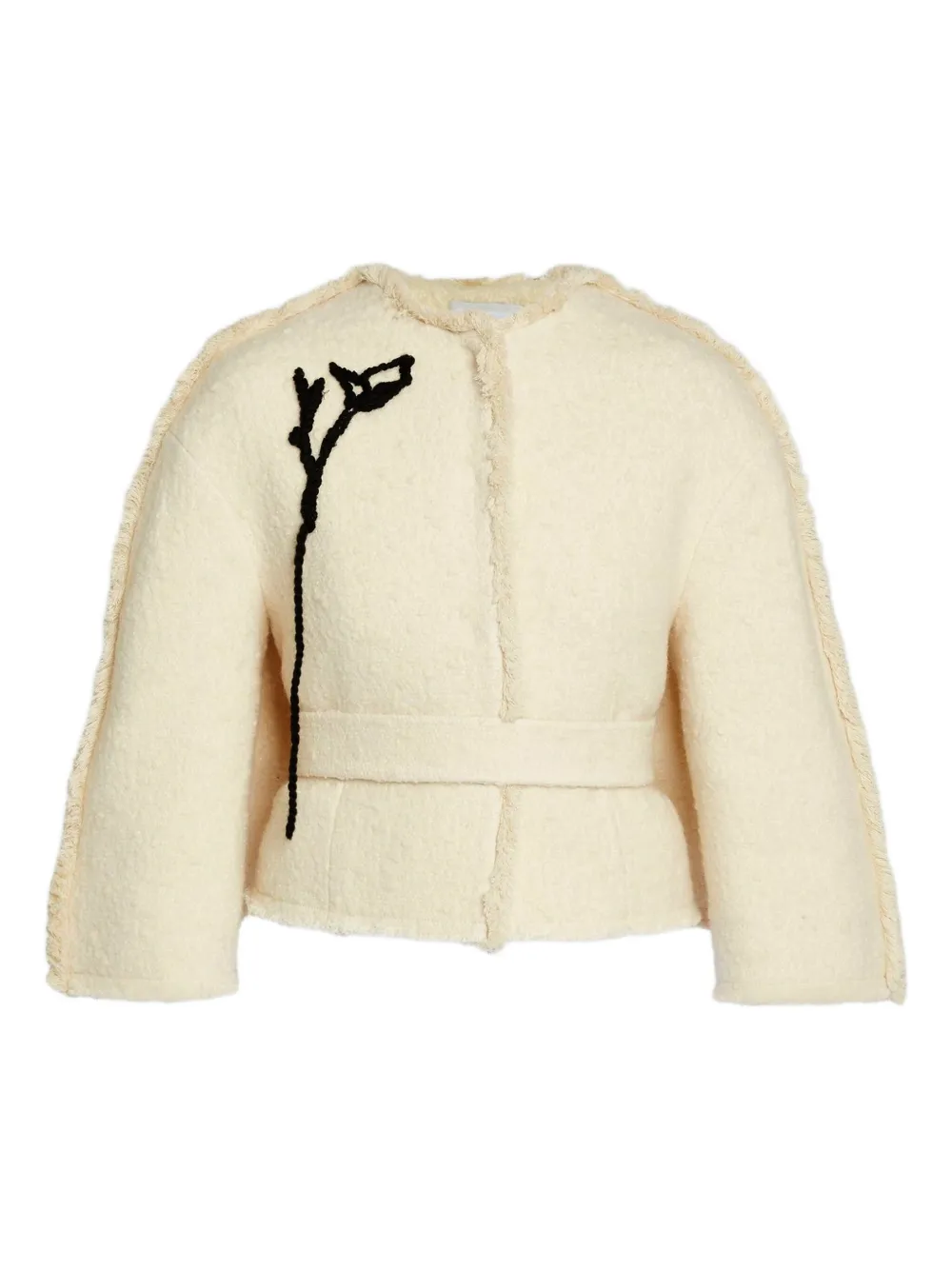 

Пиджак с поясом и цветочным декором Erdem, нейтральный