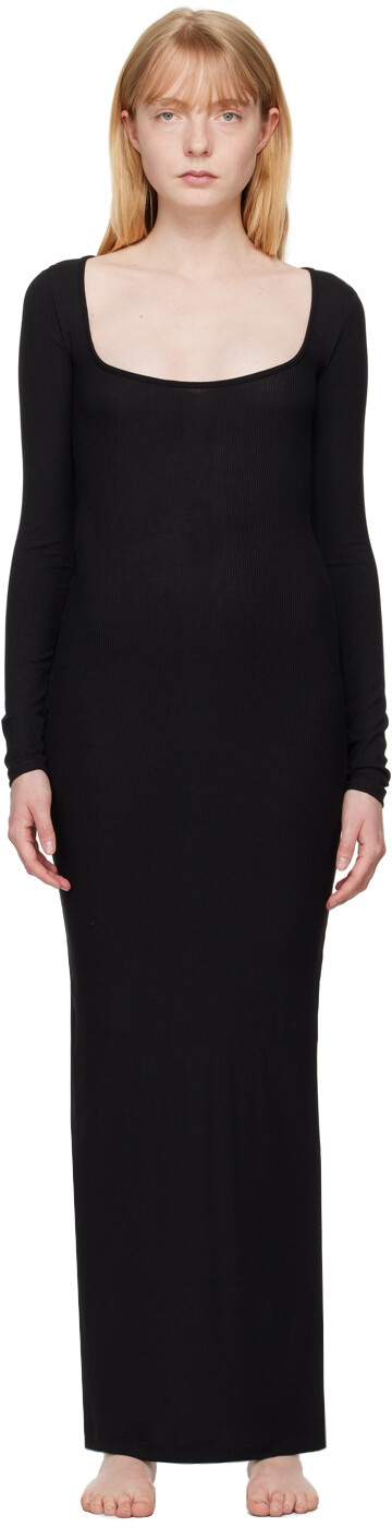 

Платье макси с длинными рукавами KIM Black oft Lounge SKIMS