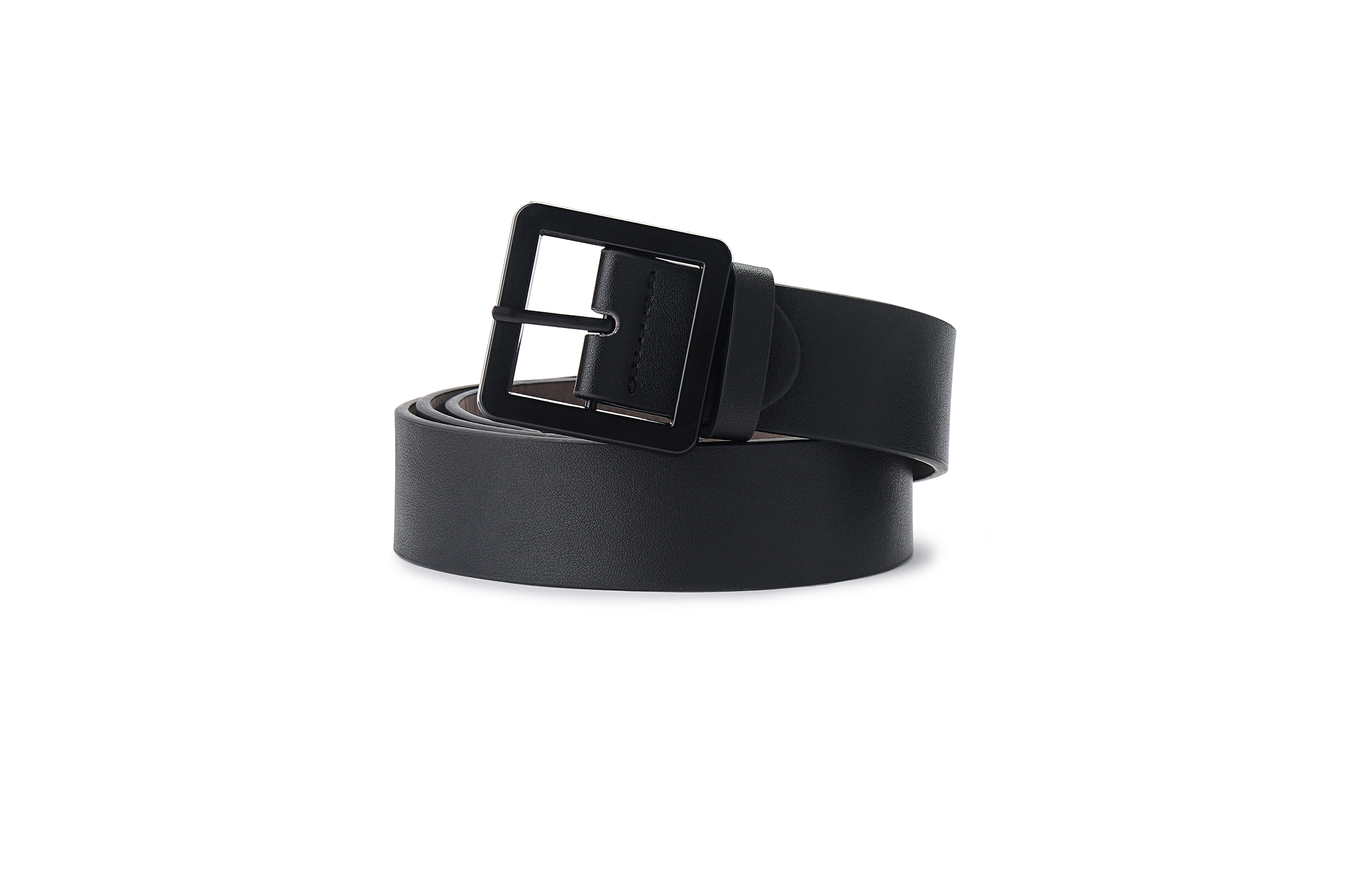 

VIVIWELL Кожаный ремень унисекс, Black Button (Men's)