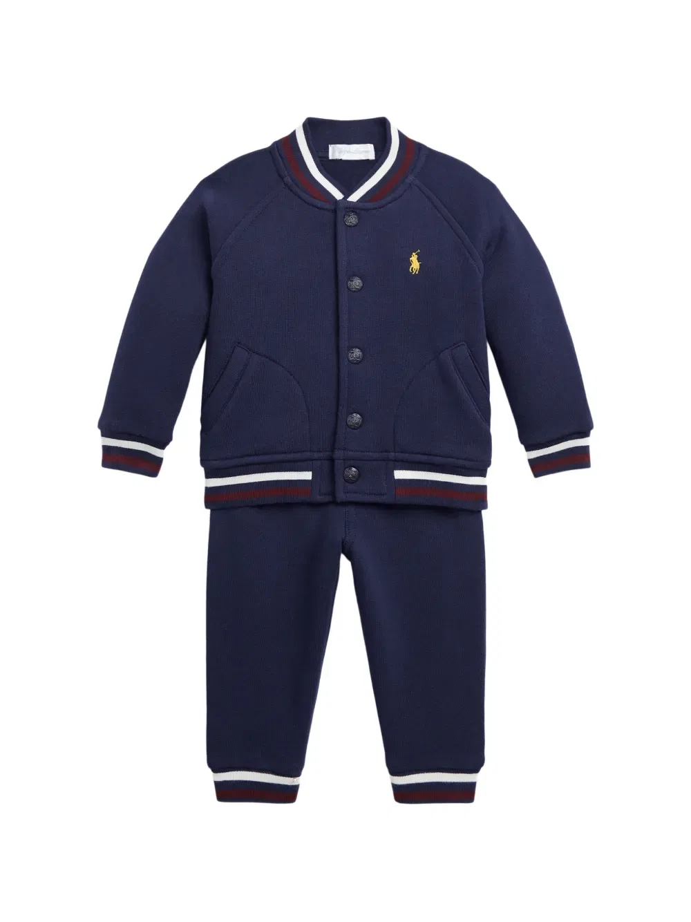 Спортивные костюмы с вышитым логотипом и полосатой отделкой Polo Ralph Lauren Kids, синий