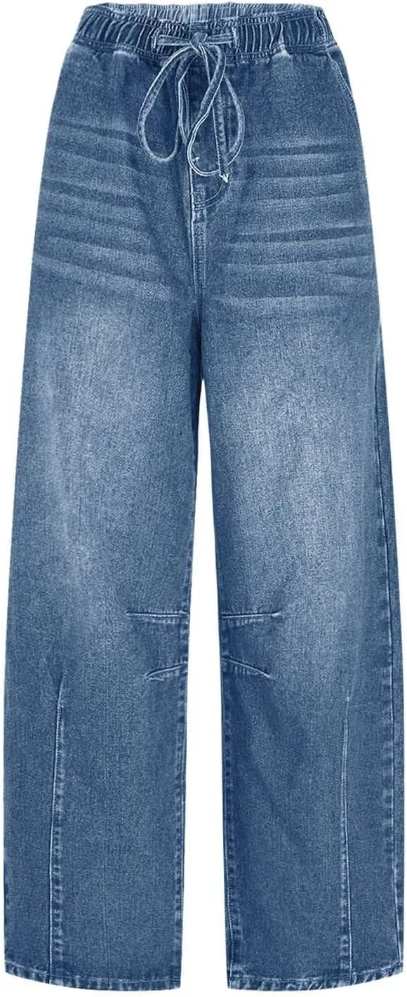 

Джинсы женские High Waisted Wide Straight Leg с эластичным поясом