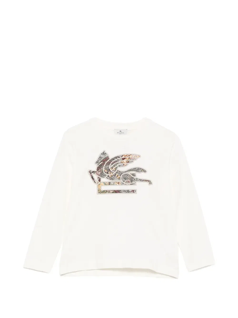 Футболка с вышивкой Пегаса ETRO KIDS, бежевый