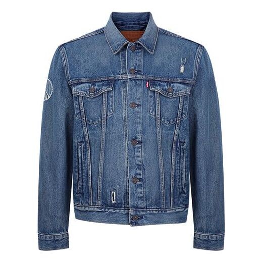 

Куртка Levis Holes Lapel Denim Jacket For Men Blue, цвет tan
