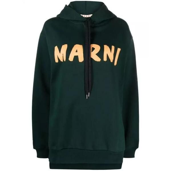 

Футболка logo-print cotton hoodie Marni, черный