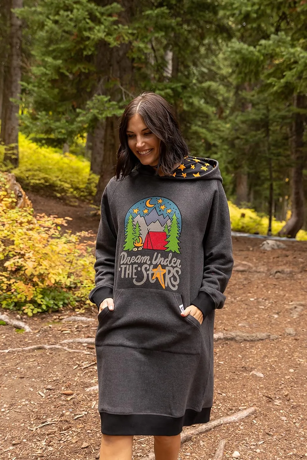 Толстовка с капюшоном оверсайз, удобная одежда для сна Lazy One, Dream Under Stars Sleep Hoodie — фото 3