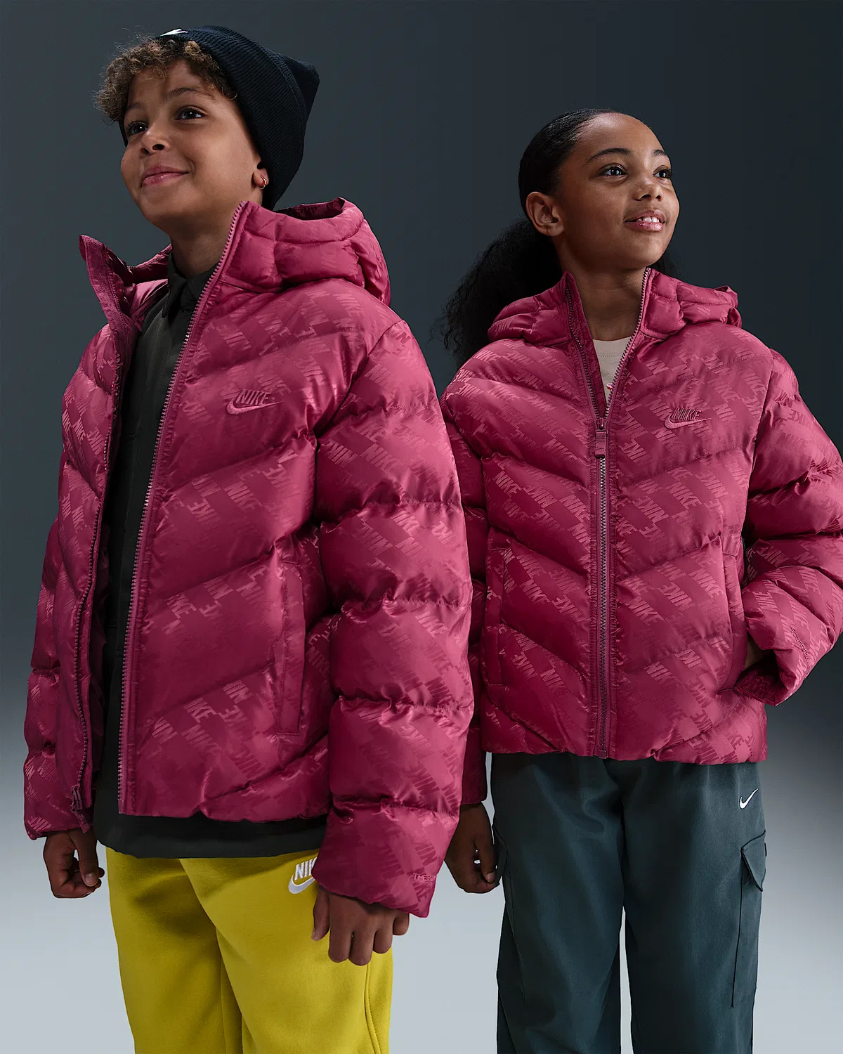 Детская пуховая куртка Nike Sportswear All Day Play Therma-FIT свободного кроя, Sweet Beet/Sweet Beet