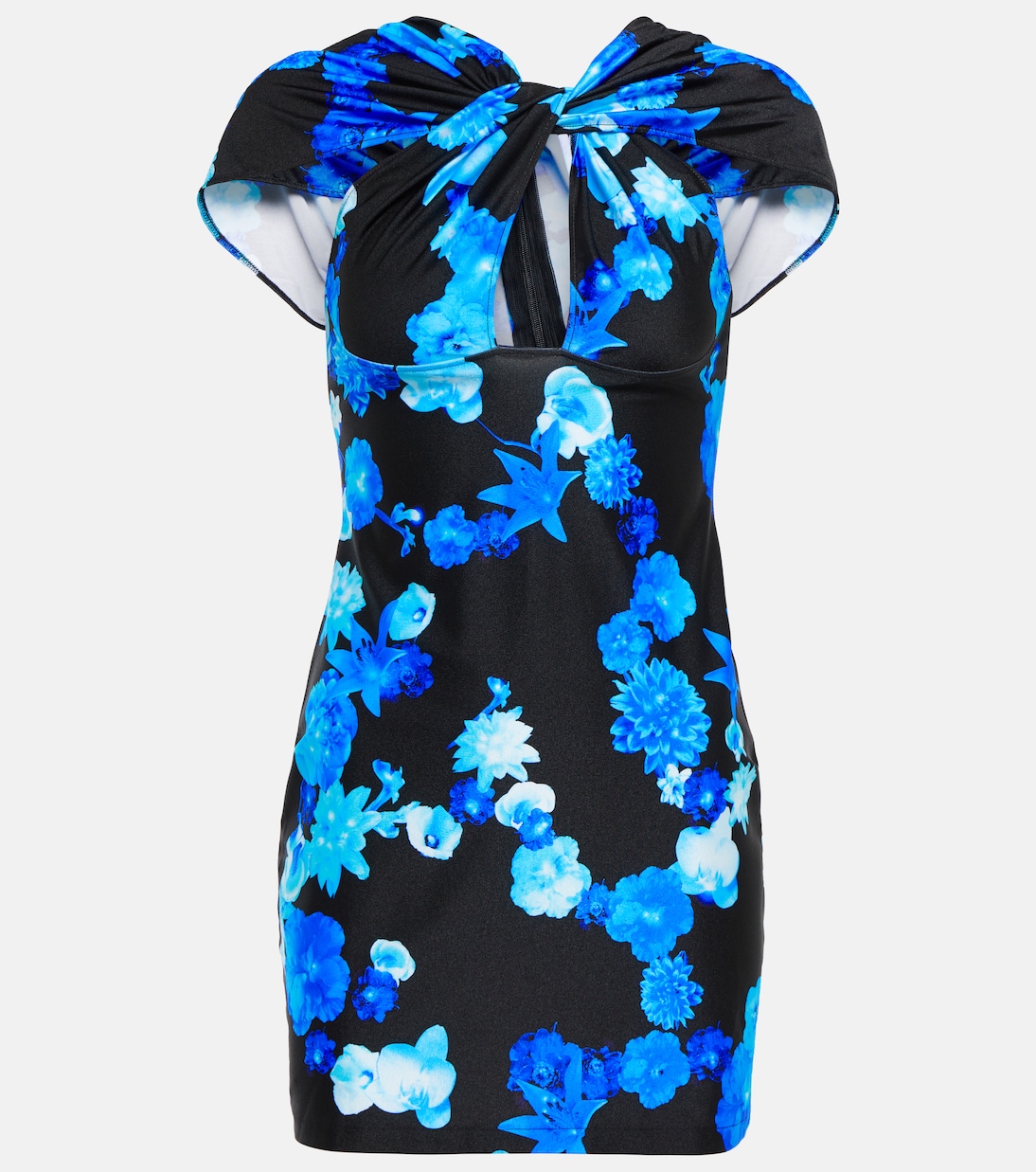 

Мини-платье с цветочным вырезом Coperni, Blue Black