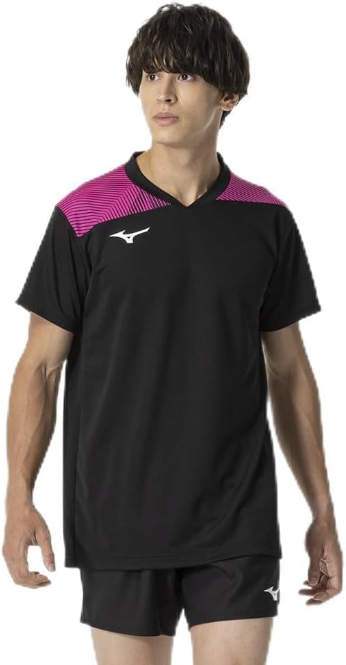 

Игровая футболка MIZUNO, с коротким рукавом, с графическим принтом, унисекс, V2MAB113, черный/пурпурный