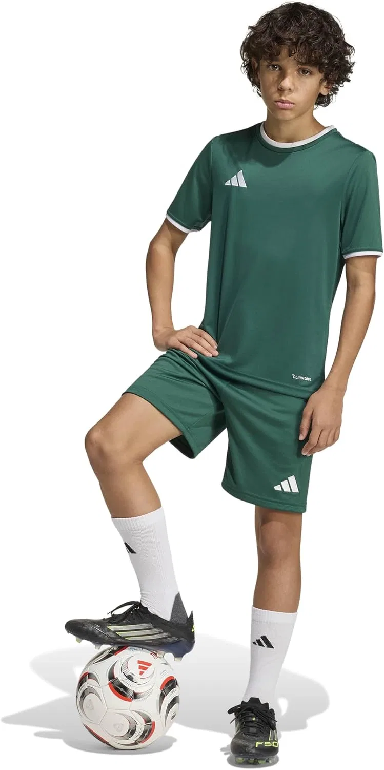 Детские шорты унисекс Adidas Entrada 26, Team Dark Green/White — фото 2