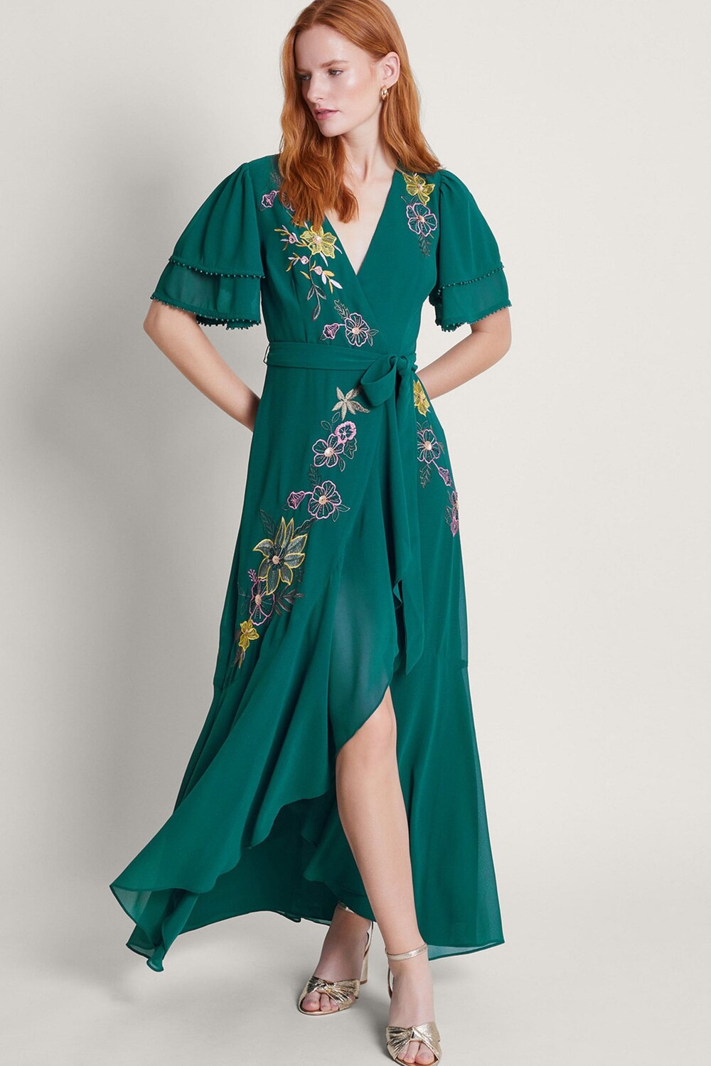

Платье Wanda с цветочным декором Monsoon, зеленый