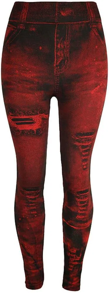Джинсы high rise skinny, Красный