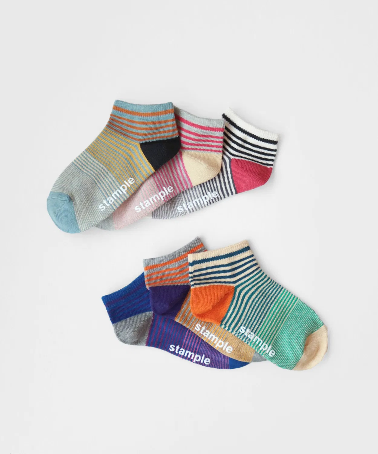 Носки-бордюр Stample Sunset Border Ankle Socks 3 пары, разноцветные — фото 2