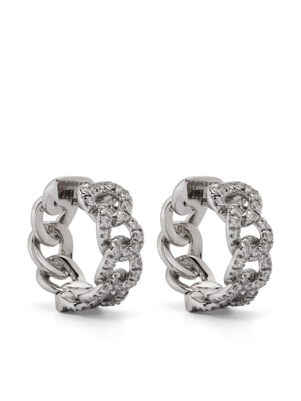 

Серьги-кольца из белого золота с бриллиантами ROSEKEY, серебяный